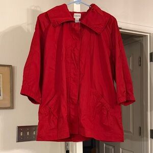 Chico's Vibrant Red Trench Coat